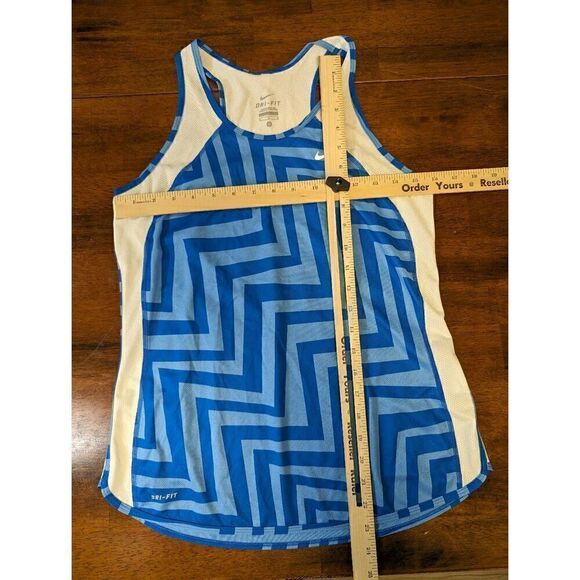 Nike Dry Fit Racerback Blue and White Tank Top Women's Medium - Picture 5 of 5